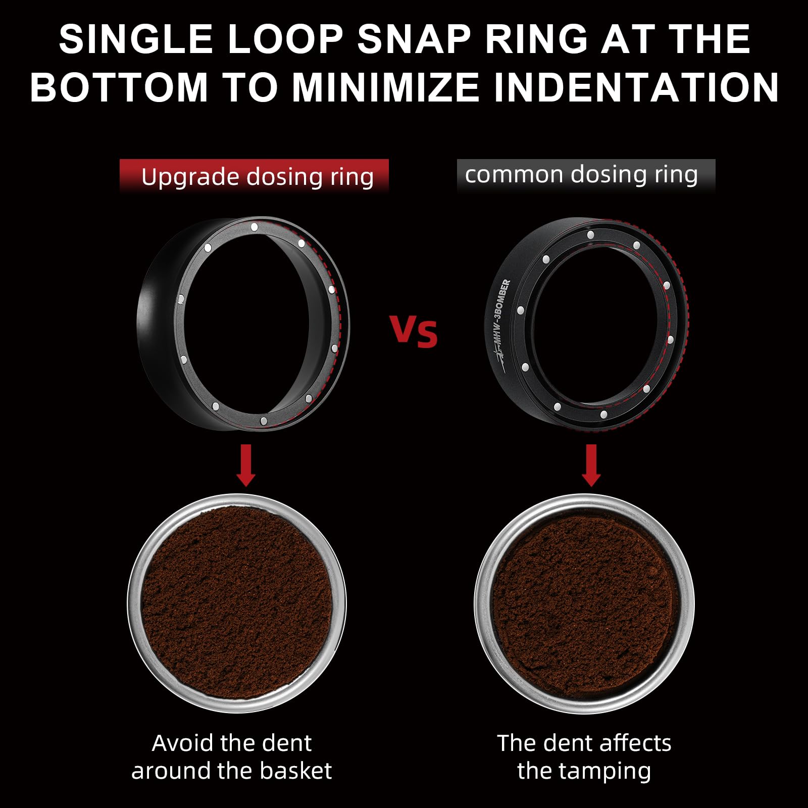 MHW-3BOMBER 58mm Espresso Dosing Funnel Magnetic Coffee Dosing Ring Portafilter Funnel Barista Tools Compatible with 58MM Portafilter DR5546B-OS - Image 4
