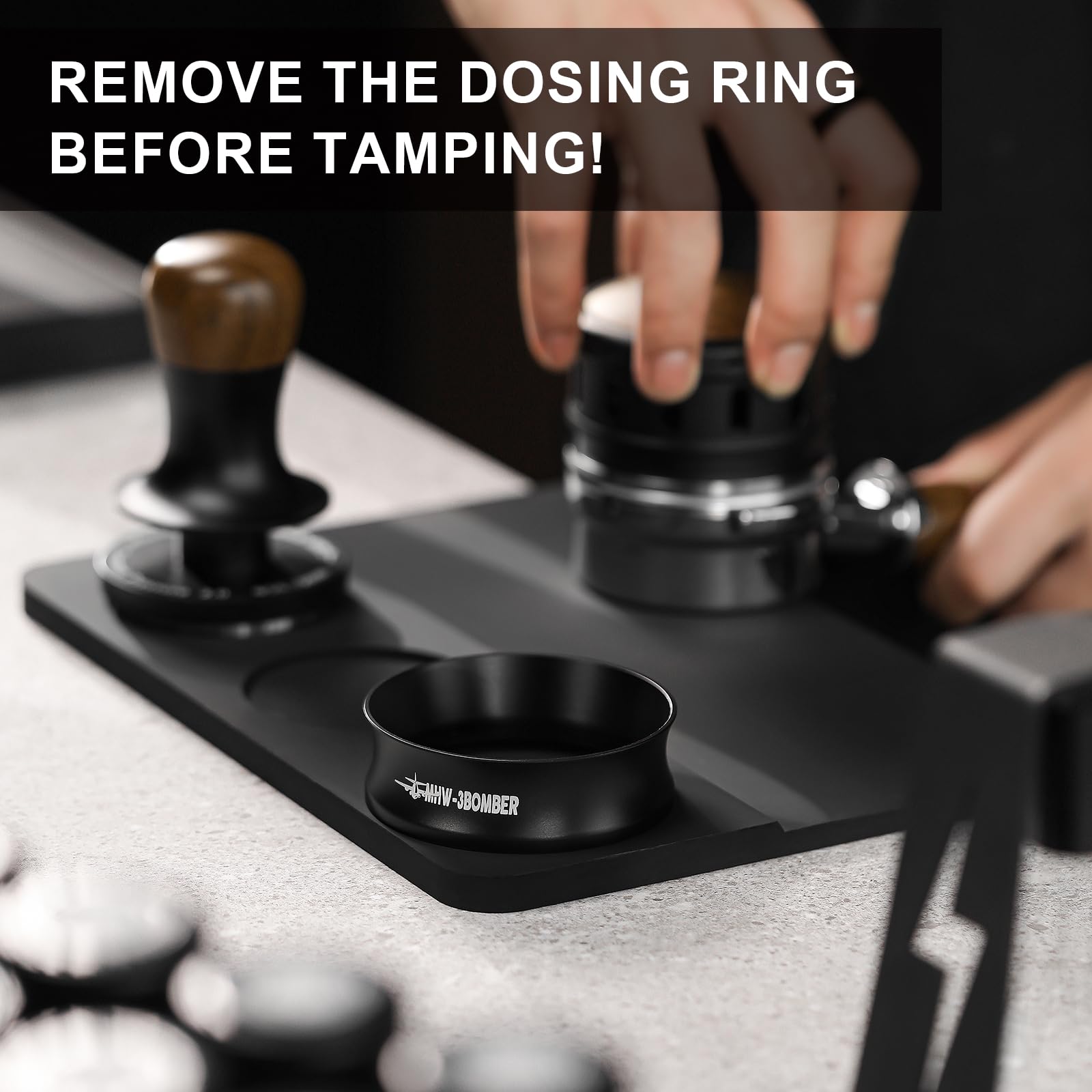 MHW-3BOMBER 58mm Espresso Dosing Funnel Magnetic Coffee Dosing Ring Portafilter Funnel Barista Tools Compatible with 58MM Portafilter DR5546B-OS - Image 5