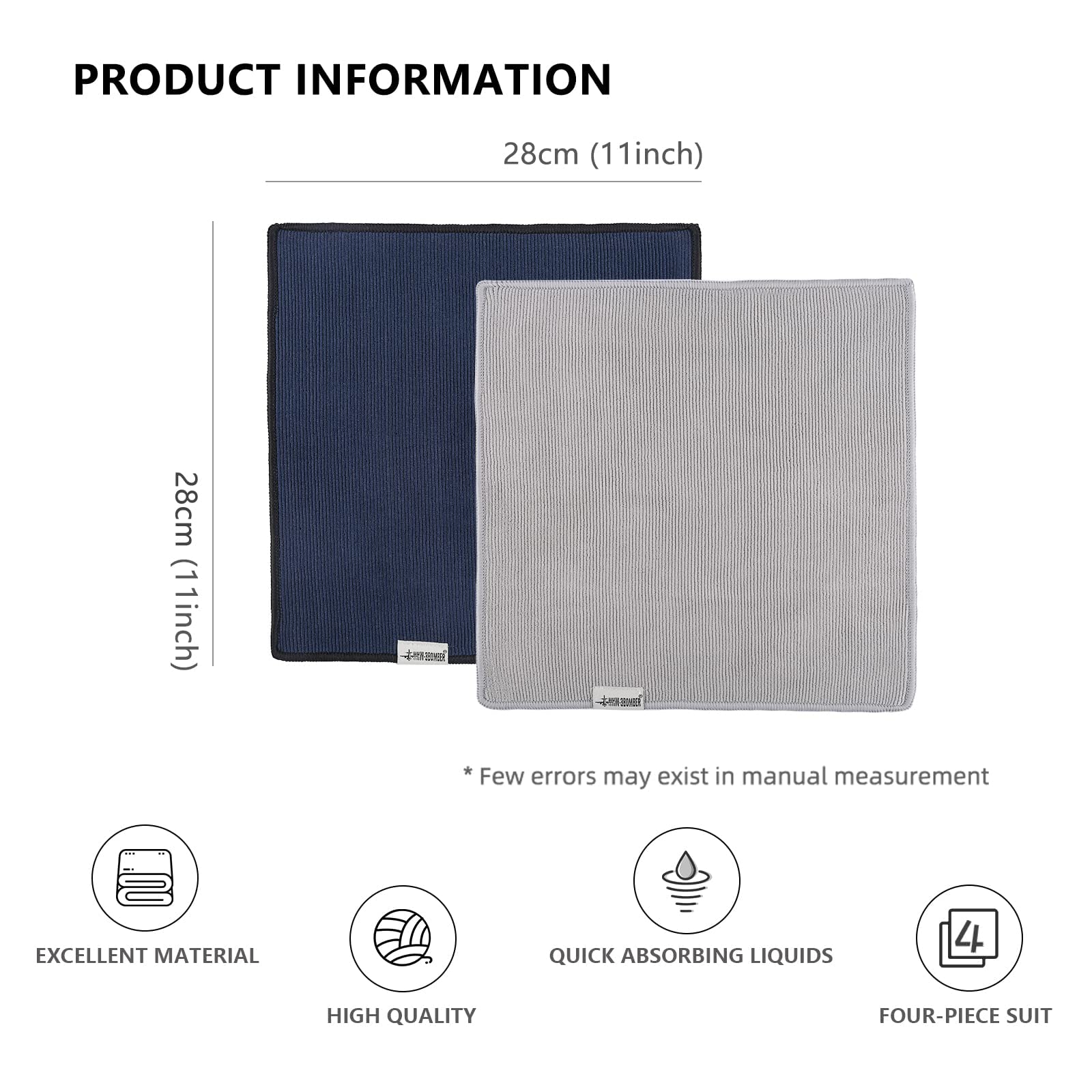 MHW-3BOMBER Barista Towels for Espresso 4Pack, 11" Microfiber Barista Cloth Espresso Cleaning Towel for Coffee Bar - Coffee Cleaning Accessories fit Espresso Machine|Steam Wand|Countertop CT5322 - Image 5