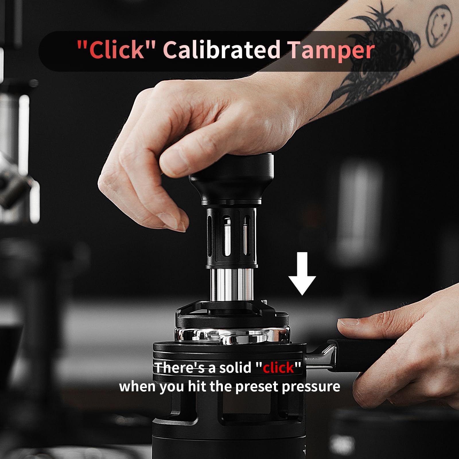 MHW-3BOMBER Espresso Tamper, 54mm-Spring-Loaded Coffee Tamper with Sound Feedback, Barista 54mm Tamper for Breville, Tamper for Espresso Machine,Thread Base YU Series, T6147-OS - Image 3