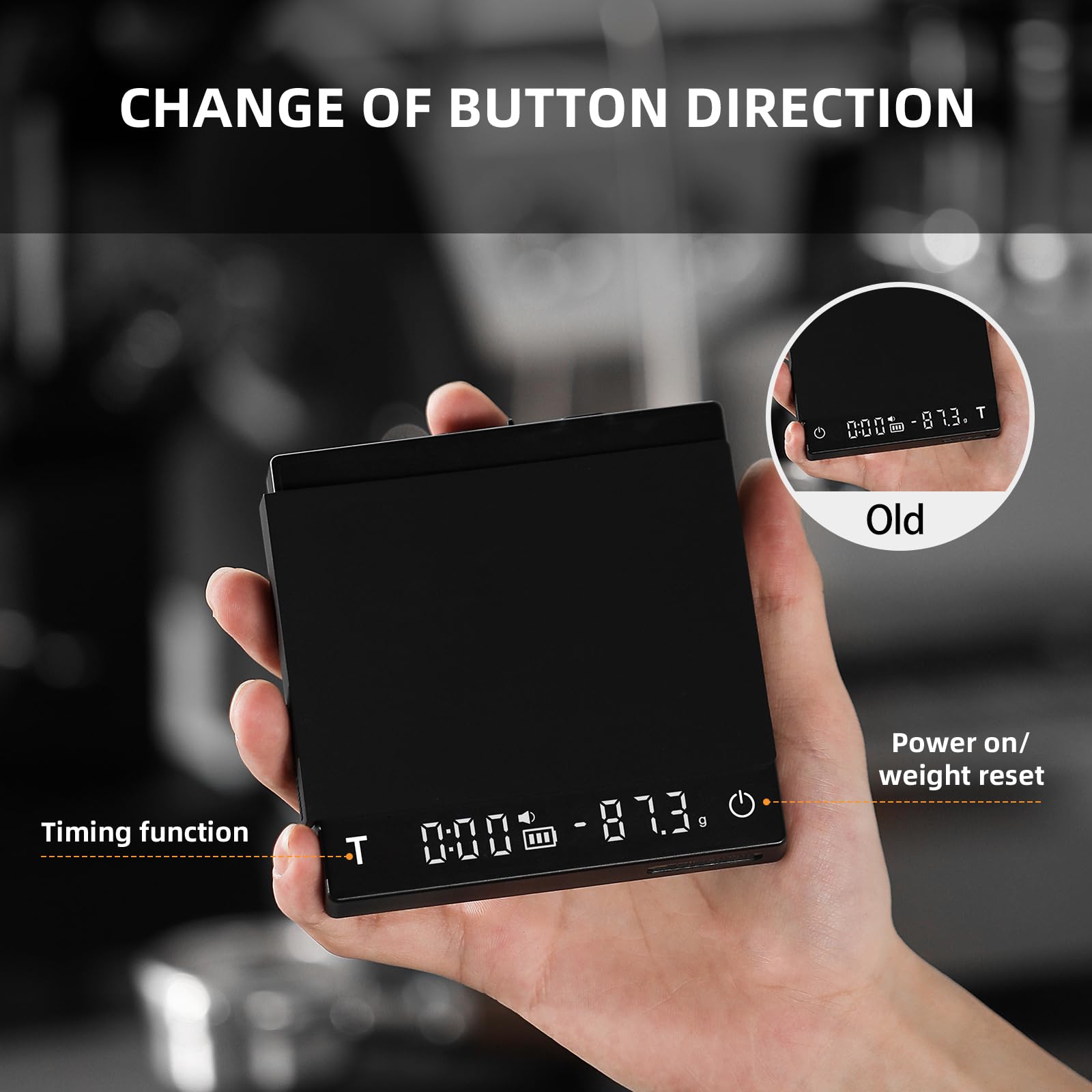 MHW-3BOMBER Mini Coffee Scale with Timer,Rechargeable Espresso Scale with Gravity Sensing,2kg/0.1g Precision Scale for Espresso&Pour-Over Coffee,Portable Digital Kitchen Scale,Black ES6029B-OS - Image 5