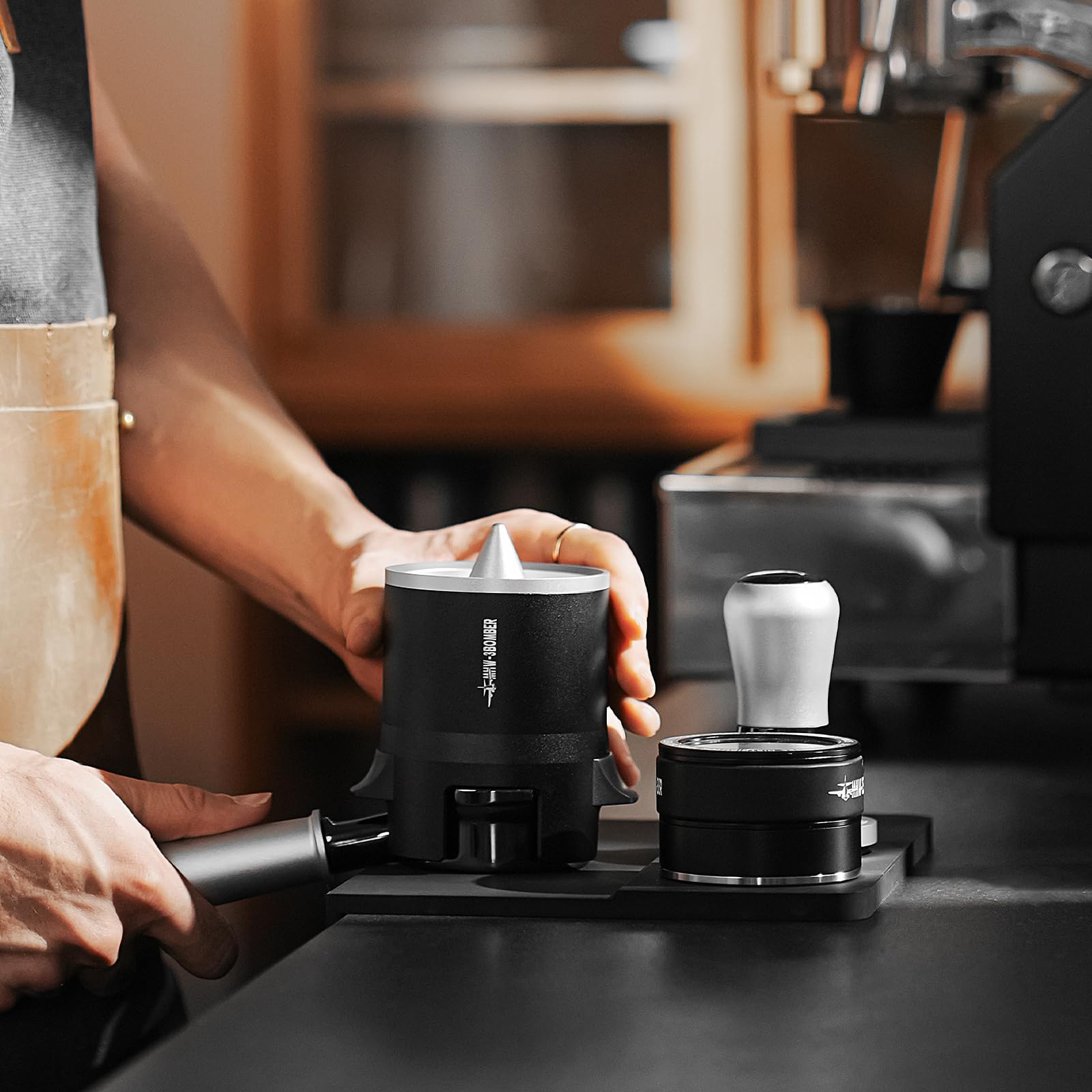 MHW-3BOMBER SE Pro Espresso Shaker Funnel 58mm Coffee Dosing Cup, Espresso Powder Receiver Cup, Black DR5566-OS - Image 4